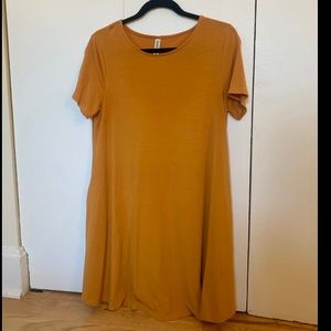 Mustard yellow shirt dress